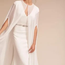 Women's Wrap Bridal's Wraps Elegant Pure Sleeveless Chiffon Wedding Wraps With Pure Color For Wedding Summer