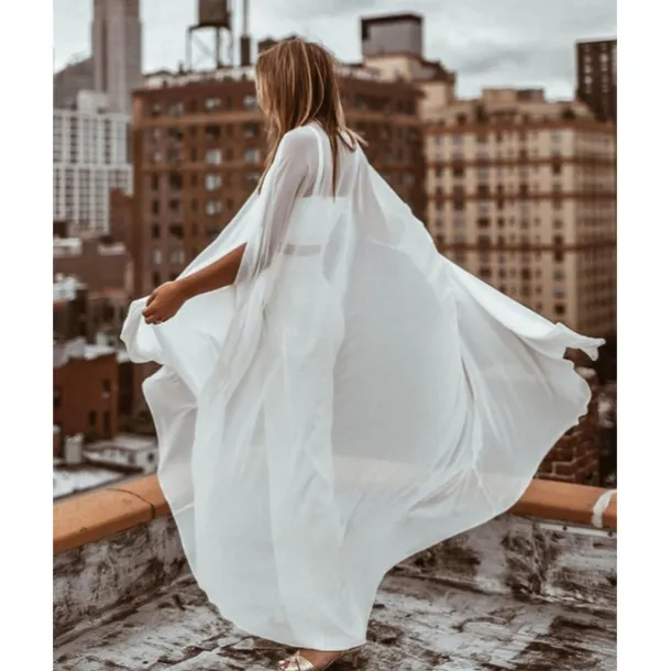 Women's Wrap Bridal's Wraps Elegant Pure Sleeveless Chiffon Wedding Wraps With Pure Color For Wedding Summer