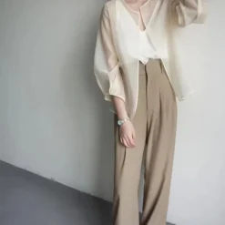 Women's Wrap Elegant Sun Protection Long Sleeve Organza Wedding Wraps With Pure Color For Wedding Summer