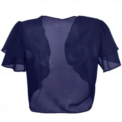 Women's Wrap Elegant Sun Protection Short Sleeve Chiffon Wedding Wraps With Pure Color For Wedding Summer