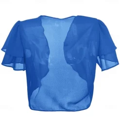 Women's Wrap Elegant Sun Protection Short Sleeve Chiffon Wedding Wraps With Pure Color For Wedding Summer