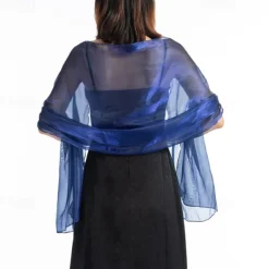 Women's Wrap Elegant Vintage Cute Sleeveless Polyester Wedding Wraps With Pure Color For Wedding Summer