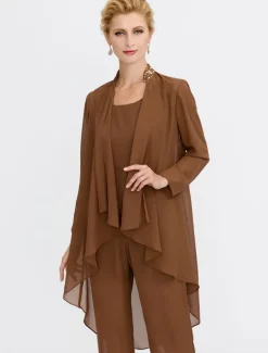 Women's Wrap Shrug Mother's Wraps Coats / Jackets Elegant Sun Protection Long Sleeve Chiffon Wedding Guest Wraps With Beading For Party Evening Spring & Fall dress to impress