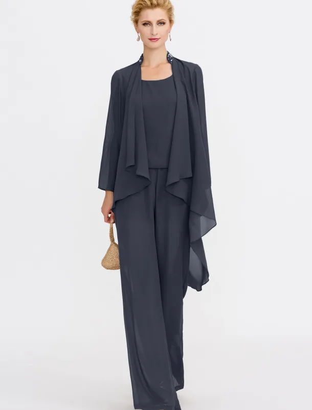 Women's Wrap Shrug Mother's Wraps Coats / Jackets Elegant Sun Protection Long Sleeve Chiffon Wedding Guest Wraps With Beading For Party Evening Spring & Fall dress to impress