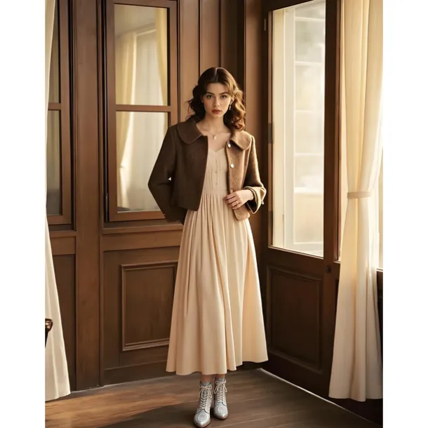 Women's Yellow Jacquard Lace-Up Ankle Boots with Chunky Heels - Late 19th Century Victorian Style Baroque Short Boots for Ladies, Ideal for Fall Outfits, Costume Parties, and Comfortable Walking