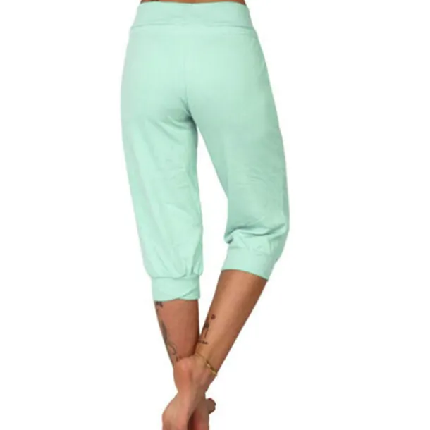 Women's Yoga Pants Drawstring Cropped with Pockets Tummy Control High Waist Yoga Gym Workout Running Capri Pants Bottoms Dark Grey Navy Apricot Cotton Linen Fall Sports Activewear High Elasticity