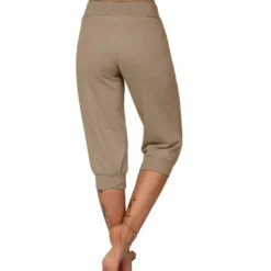 Women's Yoga Pants Drawstring Cropped with Pockets Tummy Control High Waist Yoga Gym Workout Running Capri Pants Bottoms Dark Grey Navy Apricot Cotton Linen Fall Sports Activewear High Elasticity