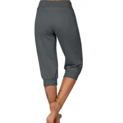 Women's Yoga Pants Drawstring Cropped with Pockets Tummy Control High Waist Yoga Gym Workout Running Capri Pants Bottoms Dark Grey Navy Apricot Cotton Linen Fall Sports Activewear High Elasticity