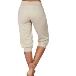 Women's Yoga Pants Drawstring Cropped with Pockets Tummy Control High Waist Yoga Gym Workout Running Capri Pants Bottoms Dark Grey Navy Apricot Cotton Linen Fall Sports Activewear High Elasticity