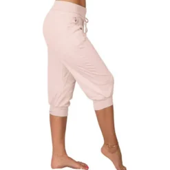 Women's Yoga Pants Drawstring Cropped with Pockets Tummy Control High Waist Yoga Gym Workout Running Capri Pants Bottoms Dark Grey Navy Apricot Cotton Linen Fall Sports Activewear High Elasticity