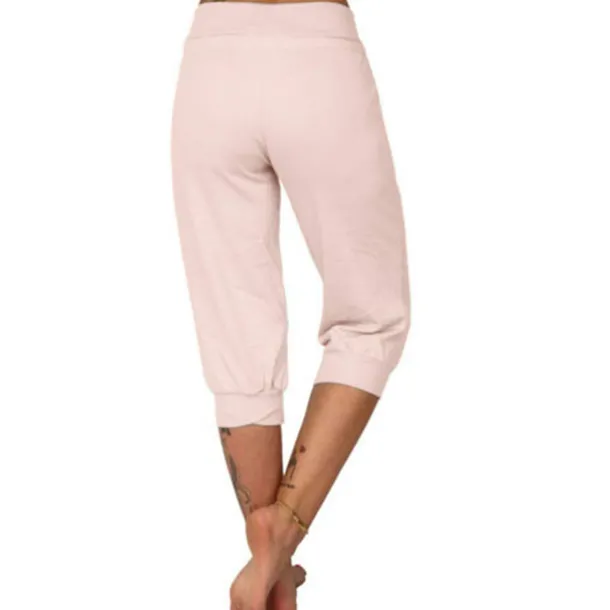 Women's Yoga Pants Drawstring Cropped with Pockets Tummy Control High Waist Yoga Gym Workout Running Capri Pants Bottoms Dark Grey Navy Apricot Cotton Linen Fall Sports Activewear High Elasticity