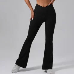 Women's Yoga Pants Flares Flare Leg Elastic Waistband High Waist Yoga Gym Workout Pilates Pants Black Coffee Fall Sports Activewear Stretchy Slim