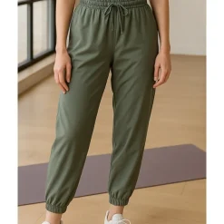 Women's Yoga Pants Mesh Patchwork Pocket Yoga Fitness Pants Green Sports Activewear Micro-elastic