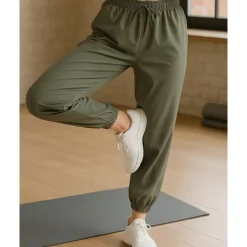 Women's Yoga Pants Mesh Patchwork Pocket Yoga Fitness Pants Green Sports Activewear Micro-elastic