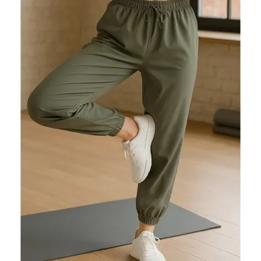 Women's Yoga Pants Mesh Patchwork Pocket Yoga Fitness Pants Green Sports Activewear Micro-elastic