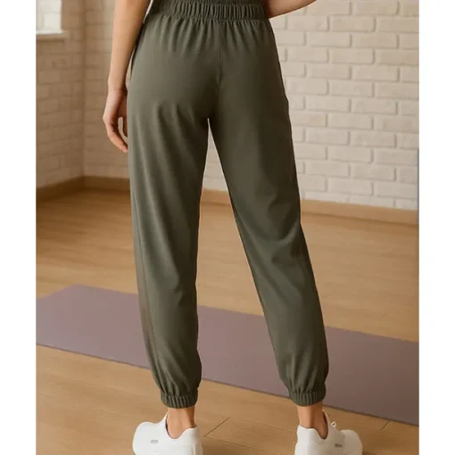 Women's Yoga Pants Mesh Patchwork Pocket Yoga Fitness Pants Green Sports Activewear Micro-elastic