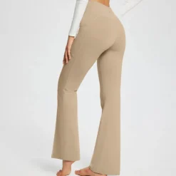 Women's Yoga Pants Side Pockets Wide Leg High Waist Yoga Fitness Gym Workout Bottoms Dark Grey Black White Spandex Fall Sports Activewear Stretchy