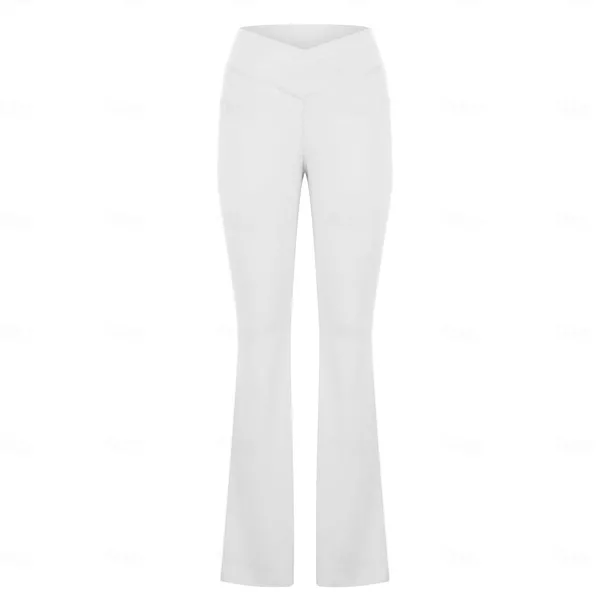 Women's Yoga Pants Side Pockets Wide Leg High Waist Yoga Fitness Gym Workout Bottoms Dark Grey Black White Spandex Fall Sports Activewear Stretchy