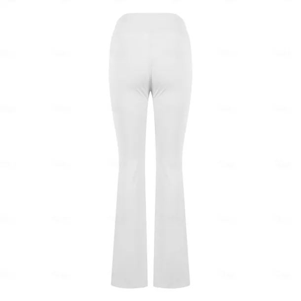 Women's Yoga Pants Side Pockets Wide Leg High Waist Yoga Fitness Gym Workout Bottoms Dark Grey Black White Spandex Fall Sports Activewear Stretchy