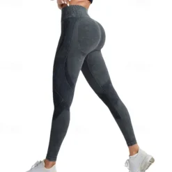 Women's Yoga Pants Yoga Leggings Tummy Control Butt Lift High Waist Yoga Gym Workout Pilates Tights Black Pink Champagne Fall Winter Sports Activewear Stretchy Slim