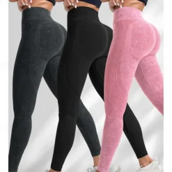 Women's Yoga Pants Yoga Leggings Tummy Control Butt Lift High Waist Yoga Gym Workout Pilates Tights Black Pink Champagne Fall Winter Sports Activewear Stretchy Slim