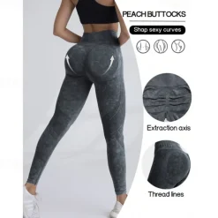 Women's Yoga Pants Yoga Leggings Tummy Control Butt Lift High Waist Yoga Gym Workout Pilates Tights Black Pink Champagne Fall Winter Sports Activewear Stretchy Slim