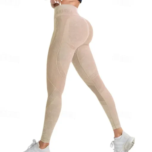 Women's Yoga Pants Yoga Leggings Tummy Control Butt Lift High Waist Yoga Gym Workout Pilates Tights Black Pink Champagne Fall Winter Sports Activewear Stretchy Slim