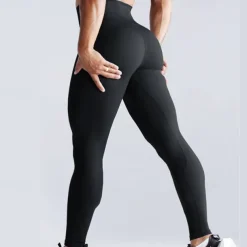 Women's Yoga Pants Yoga Leggings Side Pockets Tummy Control Butt Lift High Waist Yoga Gym Workout Pilates Tights Light Yellow Black Light Green Spandex Fall Sports Activewear Stretchy Skinny