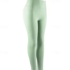 Women's Yoga Pants Yoga Leggings Side Pockets Tummy Control Butt Lift High Waist Yoga Gym Workout Pilates Tights Light Yellow Black Light Green Spandex Fall Sports Activewear Stretchy Skinny