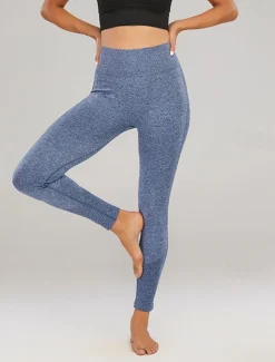 Women's Yoga Pants Yoga Leggings High Waist Yoga Gym Workout Pilates Tights Black Yellow Navy Blue Fall Sports Activewear Stretchy Slim