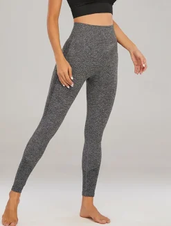 Women's Yoga Pants Yoga Leggings High Waist Yoga Gym Workout Pilates Tights Black Yellow Navy Blue Fall Sports Activewear Stretchy Slim