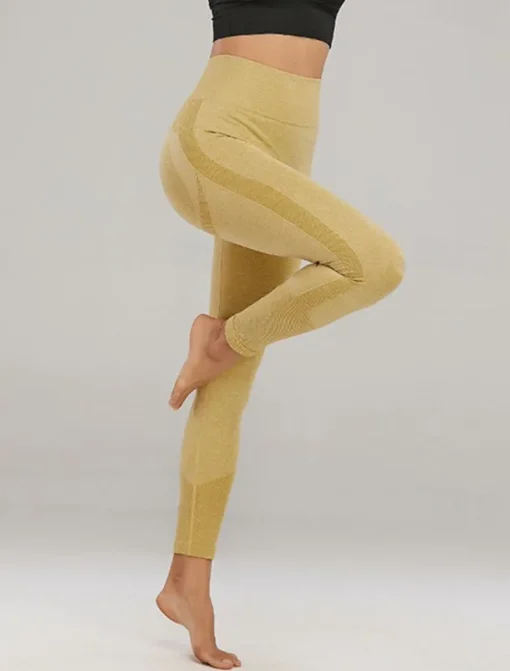 Women's Yoga Pants Yoga Leggings High Waist Yoga Gym Workout Pilates Tights Black Yellow Navy Blue Fall Sports Activewear Stretchy Slim
