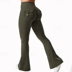 Women's Yoga Pants Yoga Leggings Ruched Butt Lifting Tummy Control Butt Lift High Waist Yoga Gym Workout Pilates Tights Black Army Green Fuchsia Fall Winter Sports Activewear Stretchy Slim