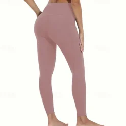 Women's Yoga Pants Yoga Leggings Pocket High Waist Yoga Gym Workout Pilates Tights Black Pink Light Blue Spandex Fall Sports Activewear Stretchy Slim