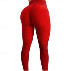 Women's Yoga Pants Yoga Leggings Elastic Waistband High Waist Yoga Gym Workout Pilates Tights Black White Pink Sports Activewear Stretchy Slim