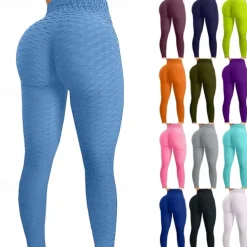 Women's Yoga Pants Yoga Leggings Elastic Waistband High Waist Yoga Gym Workout Pilates Tights Black White Pink Sports Activewear Stretchy Slim