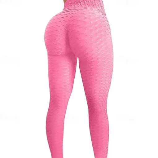 Women's Yoga Pants Yoga Leggings Elastic Waistband High Waist Yoga Gym Workout Pilates Tights Black White Pink Sports Activewear Stretchy Slim
