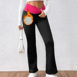 Women's Yoga Pants Yoga Leggings Fleece Lined Leggings Tummy Control Butt Lift High Waist Yoga Gym Workout Pilates Tights Color Block Black Fall Winter Sports Activewear Stretchy Slim