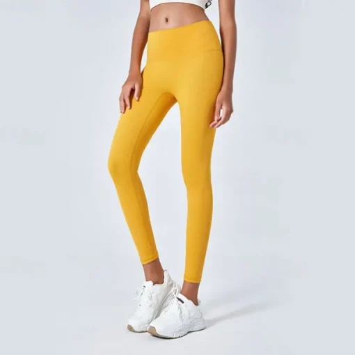Women's Yoga Pants Yoga Leggings Hidden Waistband Pocket Tummy Control Butt Lift High Waist Yoga Gym Workout Pilates Cropped Leggings Yellow Red Blue Fall Winter Sports Activewear Stretchy Slim