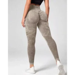 Women's Yoga Pants Yoga Leggings High Waist Yoga Gym Workout Pilates Tights Graphic Black Army Green Khaki Sports Activewear Stretchy Slim