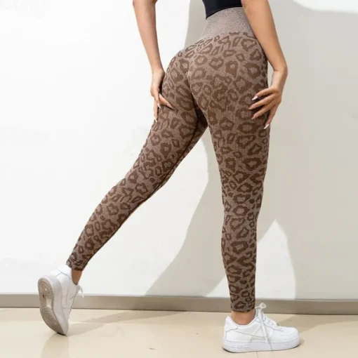 Women's Yoga Pants Yoga Leggings High Waist Yoga Gym Workout Pilates Tights Leopard Print Black Purple Fuchsia Sports Activewear Stretchy Slim