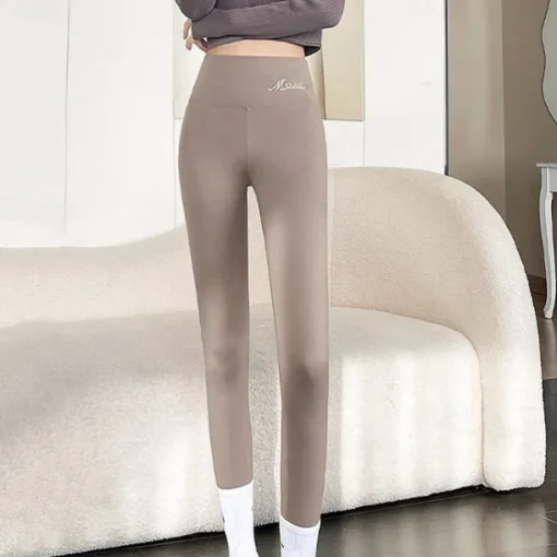 Women's Yoga Pants Yoga Leggings Fleece Lined Leggings Tummy Control Butt Lift High Waist Yoga Gym Workout Pilates Tights Dark Grey Black Purple Fall Winter Sports Activewear Stretchy Slim