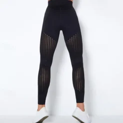 Women's Yoga Pants Yoga Leggings Mesh Patchwork High Waist Yoga Gym Workout Pilates Tights Color Block Dark Grey Black Army Green Spandex Sports Activewear Stretchy Slim