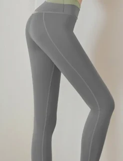 Women's Yoga Pants Yoga Leggings High Waist Yoga Gym Workout Pilates Tights Light Brown Black Royal Blue Spandex Sports Activewear Stretchy Slim