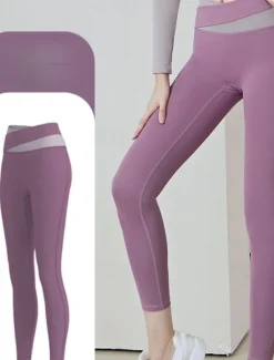 Women's Yoga Pants Yoga Leggings High Waist Yoga Gym Workout Pilates Tights Light Brown Black Royal Blue Spandex Sports Activewear Stretchy Slim