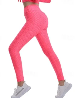 Women's Yoga Pants Yoga Leggings Basic Tummy Control Butt Lift High Waist Yoga Gym Workout Pilates Cropped Leggings Tights Fashion Black Pink Red Fall Winter Sports Activewear Stretchy Slim