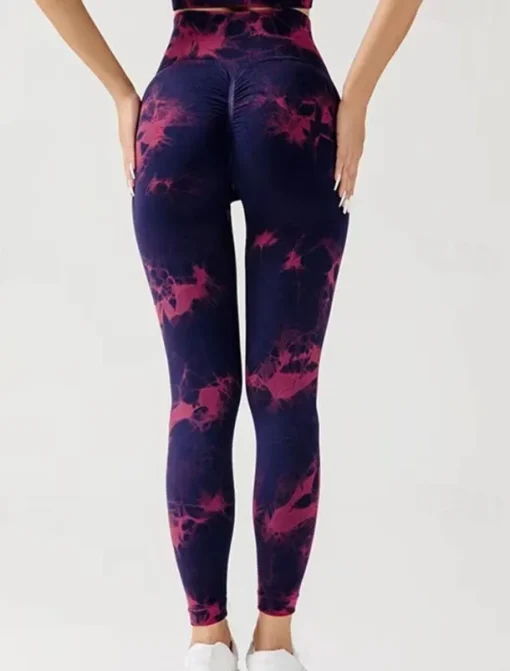 Women's Yoga Pants Yoga Leggings High Waist Yoga Gym Workout Pilates Tights Tie Dye Black Royal Blue Blue Spandex Fall Sports Activewear Stretchy Slim