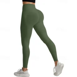 Women's Yoga Pants Yoga Leggings Fleece Lined Leggings Tummy Control Butt Lift High Waist Yoga Gym Workout Pilates Tights Dark Grey Black Army Green Fall Winter Sports Activewear Stretchy Slim