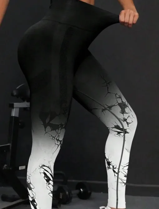 Women's Yoga Pants Yoga Leggings High Waist Yoga Gym Workout Pilates Tights Tie Dye Black White Pink Fall Sports Activewear Stretchy Slim