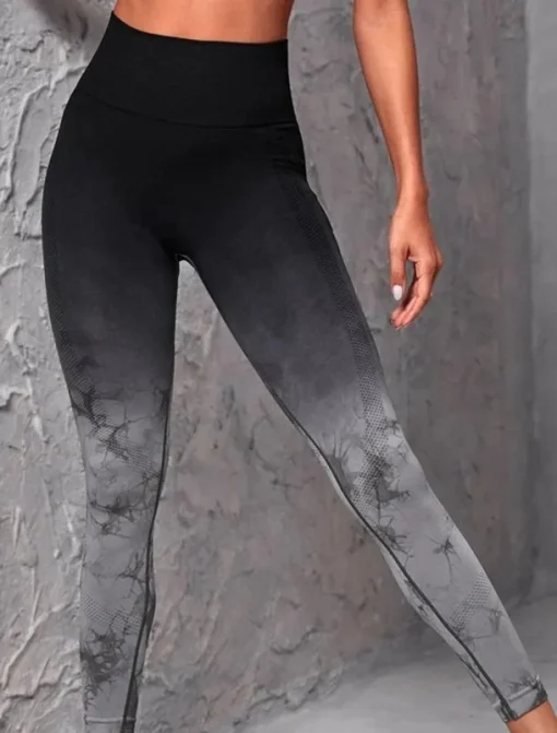 Women's Yoga Pants Yoga Leggings High Waist Yoga Gym Workout Pilates Tights Tie Dye Black White Pink Fall Sports Activewear Stretchy Slim